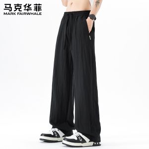 Mark Fairwhale | Linen Black Summer Loose Wide-leg Trousers