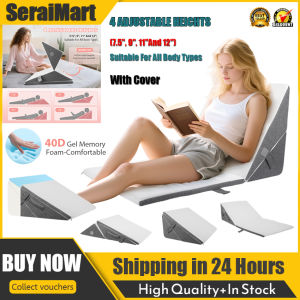 🚚การจัดส่งภายในประเทศ🚚หมอนลิ่มโฟมจำรูปปรับได้ (7.5/9/11/12 ") -ความสูง4ระดับสำหรับหลังและสนับเข่าRelief นอนกรนGERD และอิจฉาริษยา | หมอนหลัง-Su-Rgery