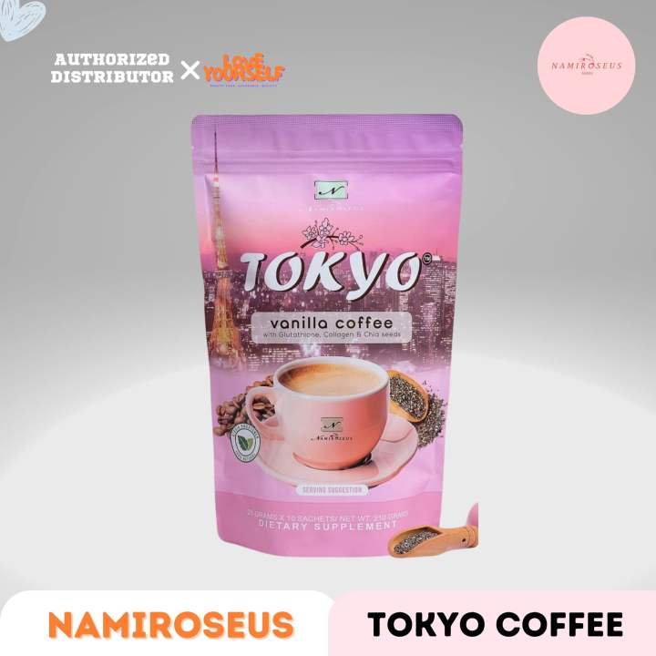 coffee glutathione NAMIROSEUS Tokyo Vanilla Coffee Glutathione Collagen Chia Seeds Beauty Supplement Whitening Slimming