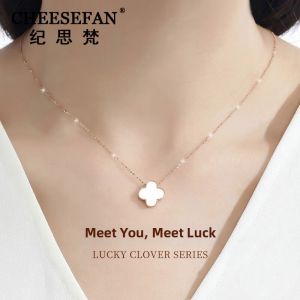 CHEESEFAN | Luxury Temperature Color Changing Double-Sided Four-Leaf Clover Necklace Set