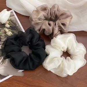 Dây Buộc Tóc Bằng Sợi Lưới Màu Trơn Mori Dây Buộc Tóc Co Giãn Đa Năng Thanh Lịch Dành Cho Nữ Khi Đi Du Lịch Mọi Mùa