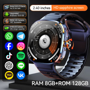 GUHUAVMI | 5G Full Network SIM Smart Watch AMOLED Screen 900W Video Call Camera 8GB+128GB Big Memory GPS WIFI Google Play Android Watch Men
