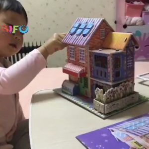 Bộ Xếp Hình 20-30 Mảnh Ghép nhà giấy 3D Hình Tháp Eiffel Xe Tăng Lâu đài Biệt thự Sân chơi trẻ em Sở thú