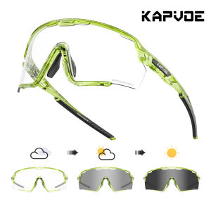 Kapvoe- Gold Photochromic Cycling Glasses Sport Mens Sunglasses for Men Bike Bicycle Woman Outdoor UV400 Bike Goggles Baseball