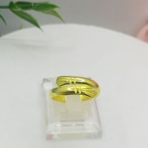 Cincin Logam Kuningan Motif Kipas Lilit Simpang