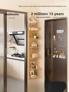 Solid Wood Hole Board Shelf 30cm Wide Wall Mounted Door Back Narrow Rack Gap Entrance Hall Storage Rack Household Organizer