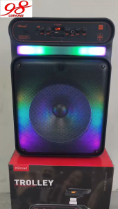 Speaker KTS-1848 KBroad 12 inch Trolley Bluetooth Speaker With 2 Wireless Microphone Big Sound