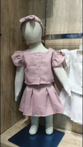 [BabyZoe] Setelan anak perempuan baju dan rok 6-12 bulan free bandana