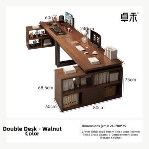 ZHUOHE | Dual-Person L-Shaped Gaming Computer Desk Work and Study Combination