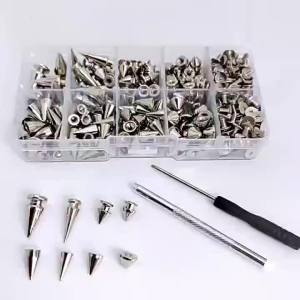 359Pcs Punk Rivet Clothing Studs Cone Spikes Kit Tree Spike Assortment Kit DIY Punk style Clothes Jacket Shoes Bag Collar 