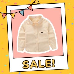 เสื้อเชิ้ตเด็ก แขนยาว ผ้าอ็อกฟอร์ด