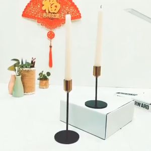 【 BSL 】 European Light Luxury Desktop Nordic Iron Art Candle Holder Dining Table Single Head Candle Holder Creative Wedding Gold Candle Holder Decoration for Exquisite Dinner  Lamp