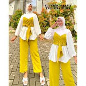 LESTI SET CRINKLE AIRFLOW PREMIUM// SETELAN WANITA VIRAL TERBARU // SETELAN BEST SELLER WANITA KOMBI
