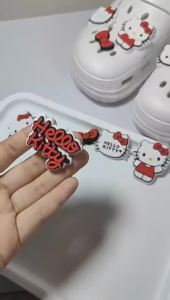 Sanrio | 6/12 Chiếc Hello Kitty 3D Trang Trí Giày Hình Mèo Hoạt Hình Dễ Thương Khóa Phụ Kiện DIY Trang Trí Giày Cho Giày Có Lỗ