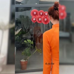 Ao Dai Vietnam Classic Orange Silk Traditional Dress for Women