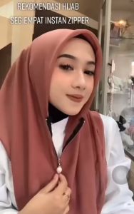 segi empat Instan Zipper Resleting Polos / Jilbab Segi Empat Instan Resleting Zipper Warna Terlengkap
