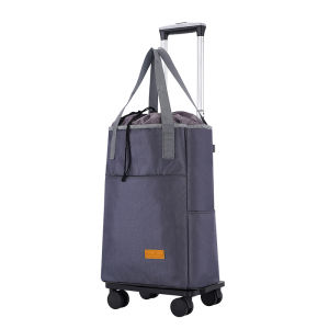 Portable Insulated Shopping Bag Foldable Aluminum Alloy Wheel Universal Cart for Grocery Shopping Travel Camping Fishing