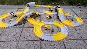 #ReadyStock Kids Electric Rail Cars Toy DIY Assemble Small Train Track Puzzle Toy Mainan Budak kereta train Track car