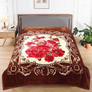 ผ้าห่มขนมิ้งค์ 7 ฟุต กุ้นขอบหนา 2 ชั้น By Hilton เกรดพรีเมี่ยม 🌈มีลาย 2 ด้าน ลายดอกไม้ สีสดใส สวยงามมาก