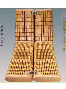 Cypress Wood Pillow Comfortable Breathable Stress Relief Neck Support Massage Home Use Health Care Soft Medium Support round Pillow