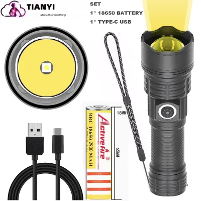 Activefire | ไฟฉาย Tactical 1600 ลูเมน ชาร์จ USB พร้อมขาจับรางพิกาตินี ไฟฉายแรงสูงสำหรับกลางแจ้ง/ฉุกเฉิน