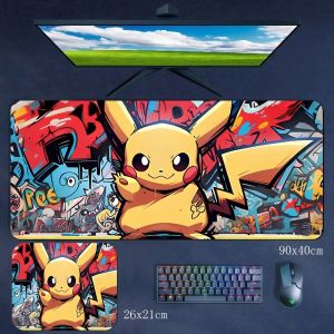 Potdemiel | Pokemon Pikachu Gengar Tấm Lót Chuột Bằng Da Cao Su Nhiều Kích Cỡ Dành Cho Bé Trai Phụ Kiện Máy Tính Thể Thao Điện Tử Dễ Thương