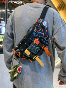 กระเป๋าสะพายข้างเด็กกระเป๋าเป้ใบเล็กออกไปข้างนอกสำหรับนักเรียนแนวกีฬาลำลองสุดหล่อสำหรับวัยรุ่นกระเป๋าคาดอกความจุใหญ่สำหรับเด็กผู้ชายเด็กผู้ชาย