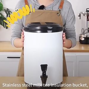 8L/10L/12L Milk Tea Bucket  Premium Quality Stainless Steel Milk Tea Barrel Water Jug Insulated Stainless Thermos Jug with Faucet Double Walled Thermos Barrel for Coffee Milk Tea