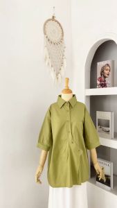 IRA SHIRT - FLOTTILICIOUS / Atasan Wanita Busui Friendly / Kemeja Bahan Adem Pakaian Santai / Baju Katun Panjang Casual
