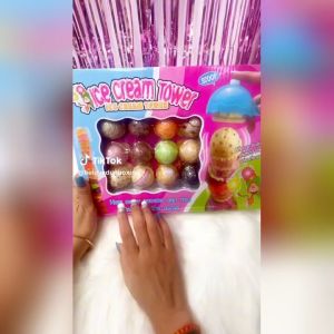 Mainan Es Krim Anak Perempuan Tower Mainan Susun Ice Cream Mainan Motorik Anak Puzzle