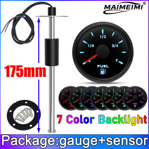 RYSJM | 1 Set Marine Fuel Level Gauge Sensor 0-190ohm For Boat Car Fuel Level Gauge 52mm Meter with 7 Colors Backlight 9-32V 100-500mm