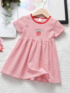 Baby Dress Summer Thin Girl T-Shirt & Kids Pure Cotton Short Sleeve Princess Dress