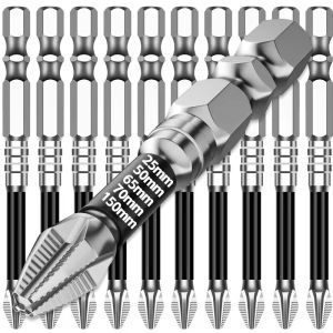 6PCS High Magnetic Screwdriver Drill Bit Set K5 PH2 Alloy Steel Non-slip Cross Head Electric Screwdriver Tips Impact Resistant Bits