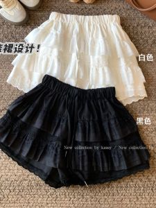 Quần Dài Chữ a Cạp Cao Họa Tiết Ren Ngọt Ngào Cho Nữ Mùa Xuân Thu Phong Cách Mới Quần Áo Làm Việc Phong Cách Hàn Quốc