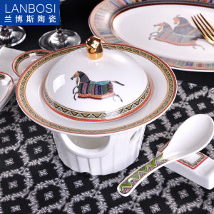 ชามดินเผาโรงแรมรีสอร์ตสำหรับร้านอาหารเซรามิก ชามแกงเนื้อ ชามเต้าหู้ ชามเนื้อวัว ชามเต้าหู้ ชามพร้อมเตา