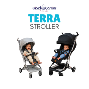 Giant Carrier Terra Stroller with Ultra-Compact & Cabin-Size Fold Removable Guard 5-Point Harness Rear Brakes Storage Basket & Carry Bag for Travel-Friendly Use Free Carry Bag for Travel