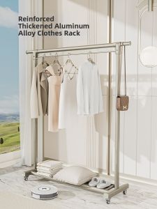 Movable Corner Clothes Rack for Home Use