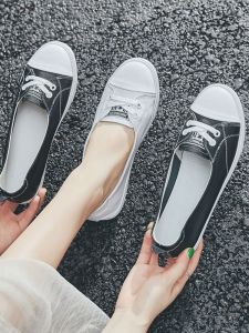 Trendy Leather Slip-On Shoes for Women Breathable Fashionable Flat Heel Korean Style Spring Autumn New Arrival Casual Wear