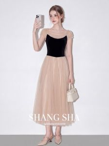 SHANGSHA | Design Aesthetic Ballet-Style Mesh Patchwork Dress