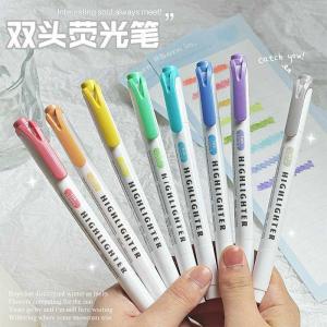 Candy Color Double-Headed Highlighter Marker Pen Fluorescent Pen for Students Business Supplies Stationery Culture Goods