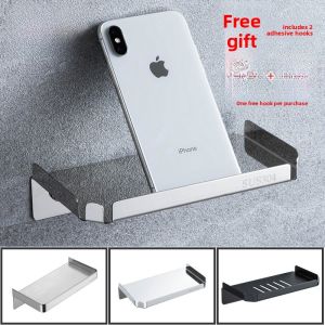 Stainless Steel 304 Bathroom Shelf Multi-Function Shower Room Mobile Phone Holder Toilet Paper Rack Bathroom Mirror Tray