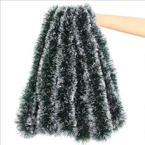 10M Green Tinsel Garland Christmas Ribbons Ornament Xmas Tree Decoration Wreath Ribbon Xmas Decor for Home