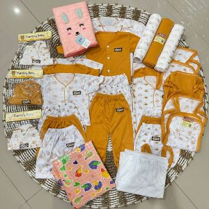 paket perlengkapan bayi baru lahir 50pcs seri Mustard SNI