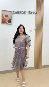 AUVESION Sienna Brukat Midi Dress 6342 | Gaun Pesta Elegan