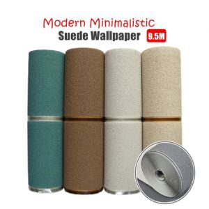 DISERVSTORE QUALITY Michitrade Modern Minimalistic Suede Wallpaper Dinding Striped Wall Non-self-adhesive Sticker 950cm X 53cm