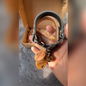 Kalung KUcing Custom Nama Tali Kulit estetik