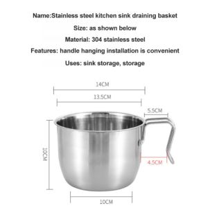 Stainless Steel Triangle Drain Basket Kitchen Sink Filter Shelf Fruit Vegetable Drainer Storage Rack Basket