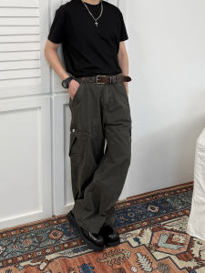 Quần Ống Đứng Phong Cách Mỹ Cổ Điển Cho Nam Quần Công Sở Rộng Rãi Thoải Mái Thường Ngày Thời Trang Đường Phố Quần Cotton