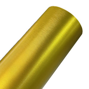 Premium Gold Brushed Metal Metallic Vinyl Wrap Roll with Air Release Self Adhesive Car Decal Wrapping