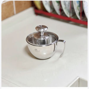 Large Belly 304 Stainless Steel Bowl Breakfast Oats Milk Bowl Dining Bowl Egg Beating Bowl Measuring Cup with Handle Instant Noodles